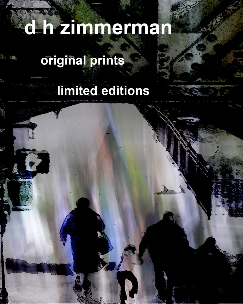 ARTIST’S STATEMENT

Don H. Zimmerman


After my retirement from UCSB after forty years of teaching, research and administration, I began to explore  printmaking.   Working mainly in the medium of polymer etching (a method employing  UV sensitive polymer coatings to create intaglio plates).  Using my original photographs as a point of departure, my images are digitally manipulated to produce texture, line and value contrasts that utilize the expressive potential of the medium. My prints are limited edition, hand pulled prints. I combine my etchings with either digital color fields or hand coloring with translucent watercolor. I also work in the medium of collage on paper or board. 
